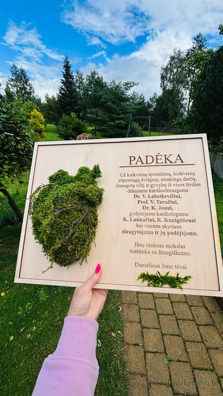 Padėka Santaros klinikos kardiologams — aksesuarai ir detalės, 20x30cm
